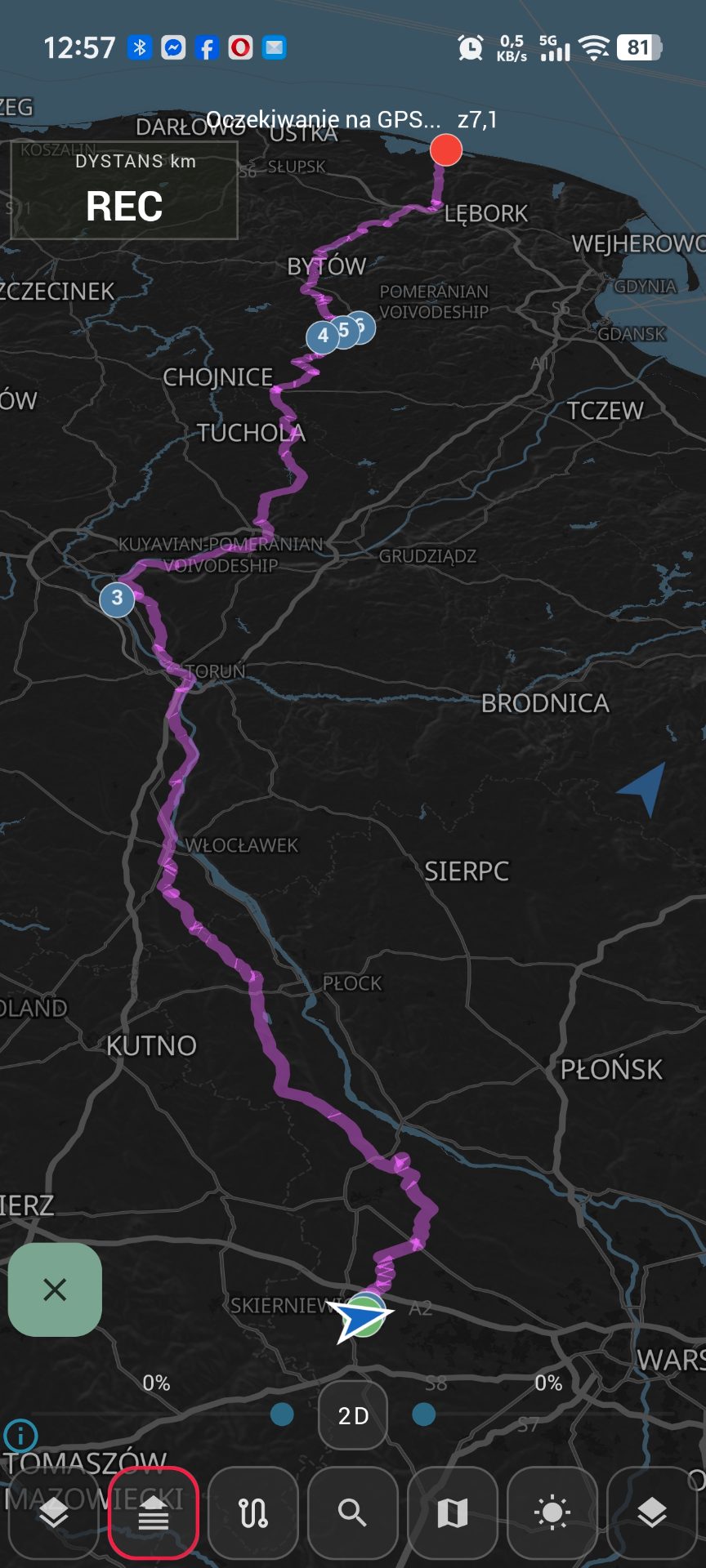 Map view in night mode - readable contrast after dark